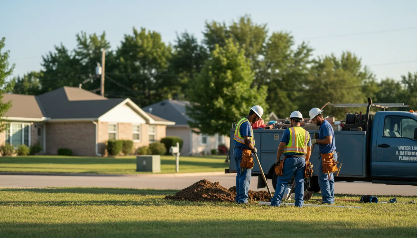 Residential water line and bathroom plumbing service in Montgomery, PA